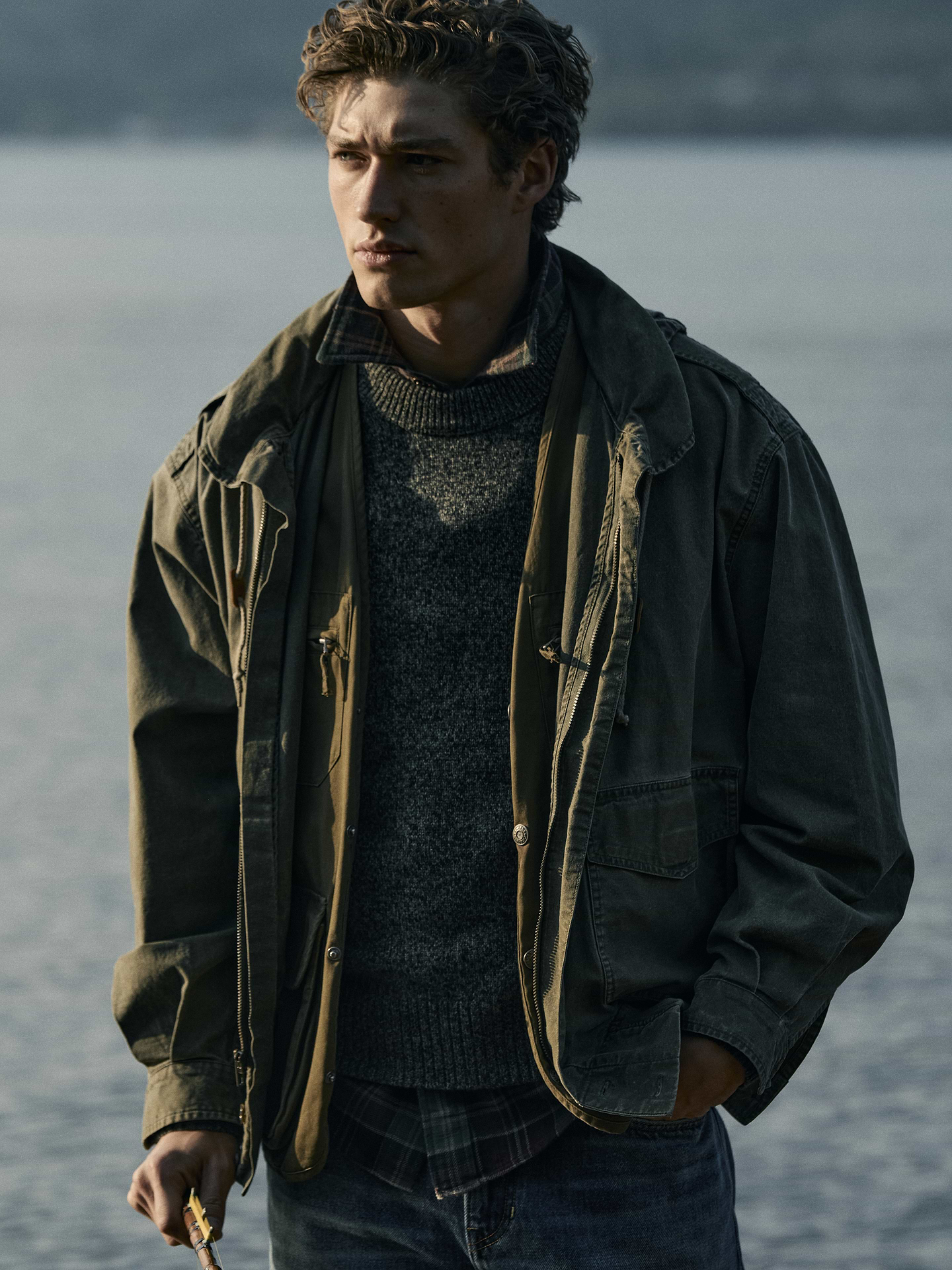 Image 6 of 8, Marled Italian Cotton-Cashmere Crew-Neck Sweater