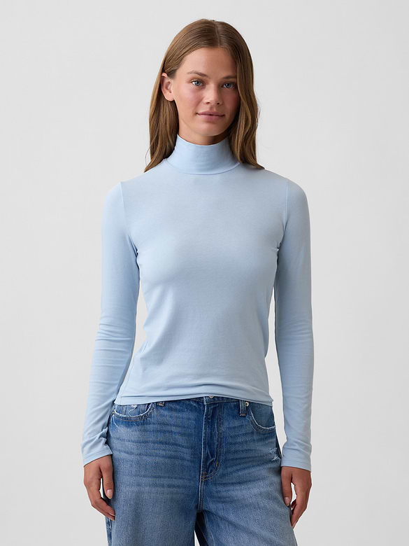 Stretch Jersey Mockneck T-Shirt