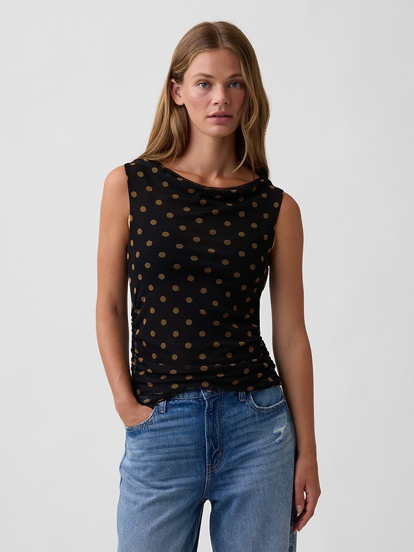 Sleeveless Cowl-Neck Top