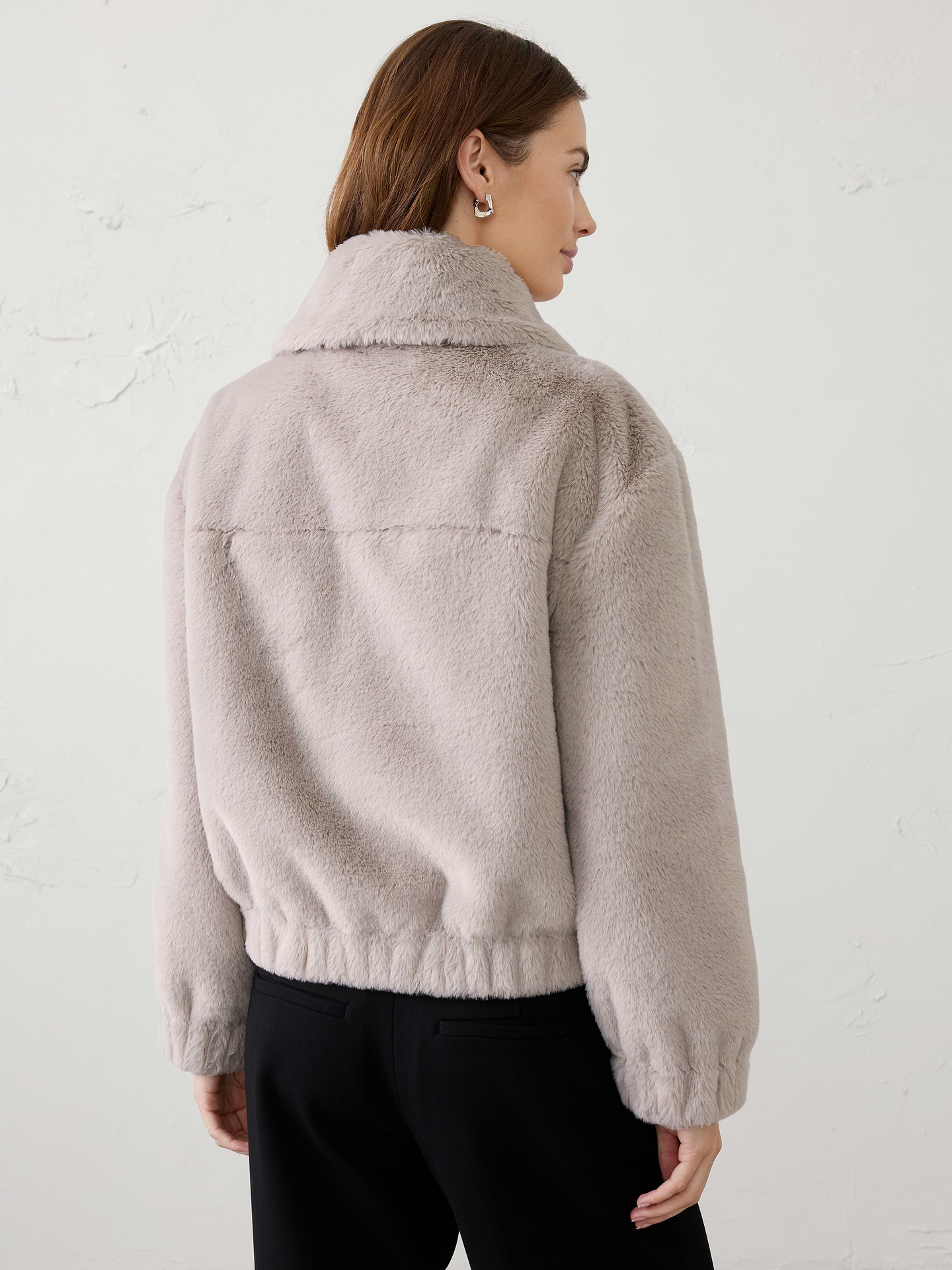 Image 2 of 4, Faux Fur Bubble-Hem Jacket