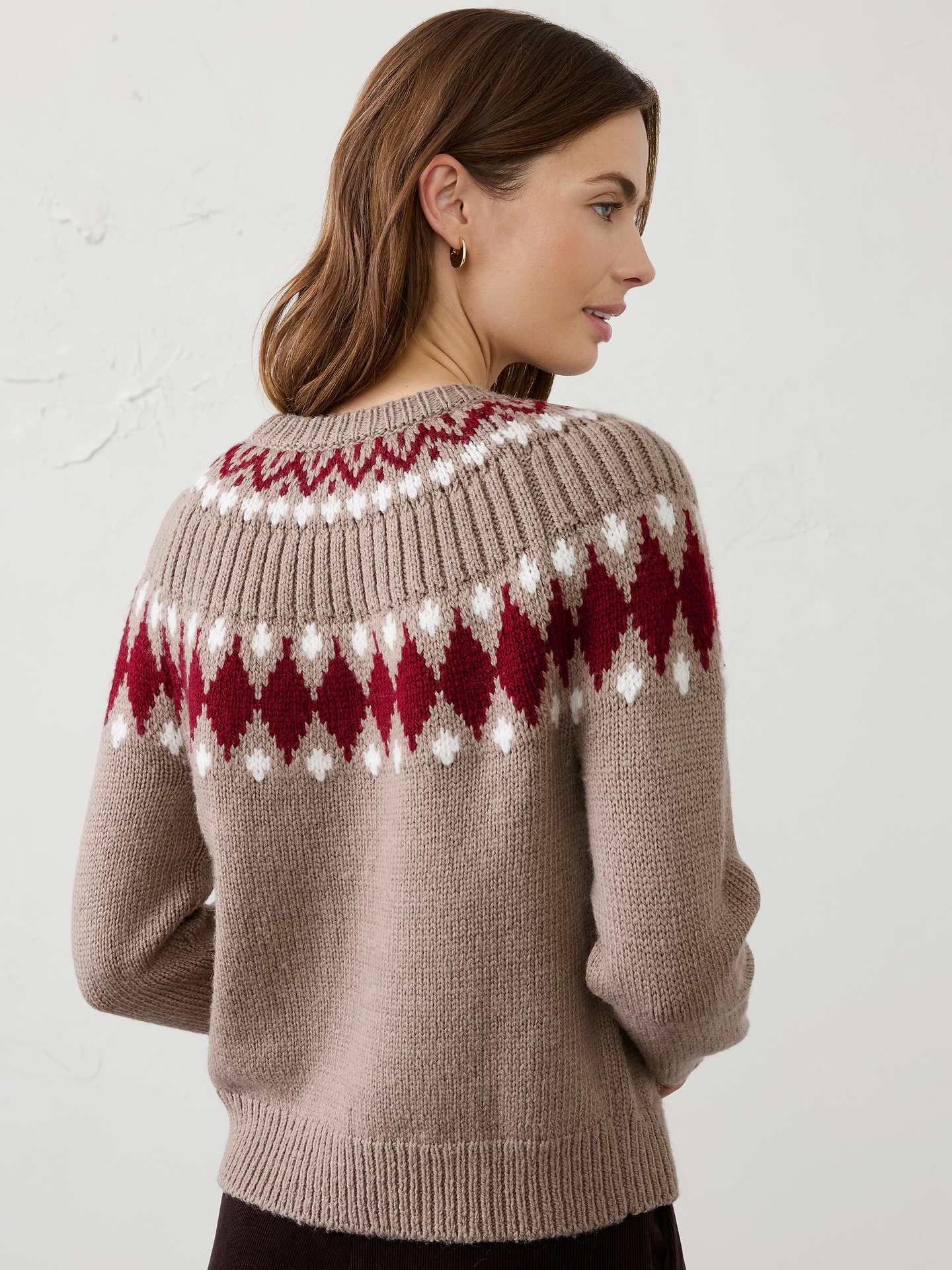Image 2 of 3, Fair Isle Ribbed Sweater