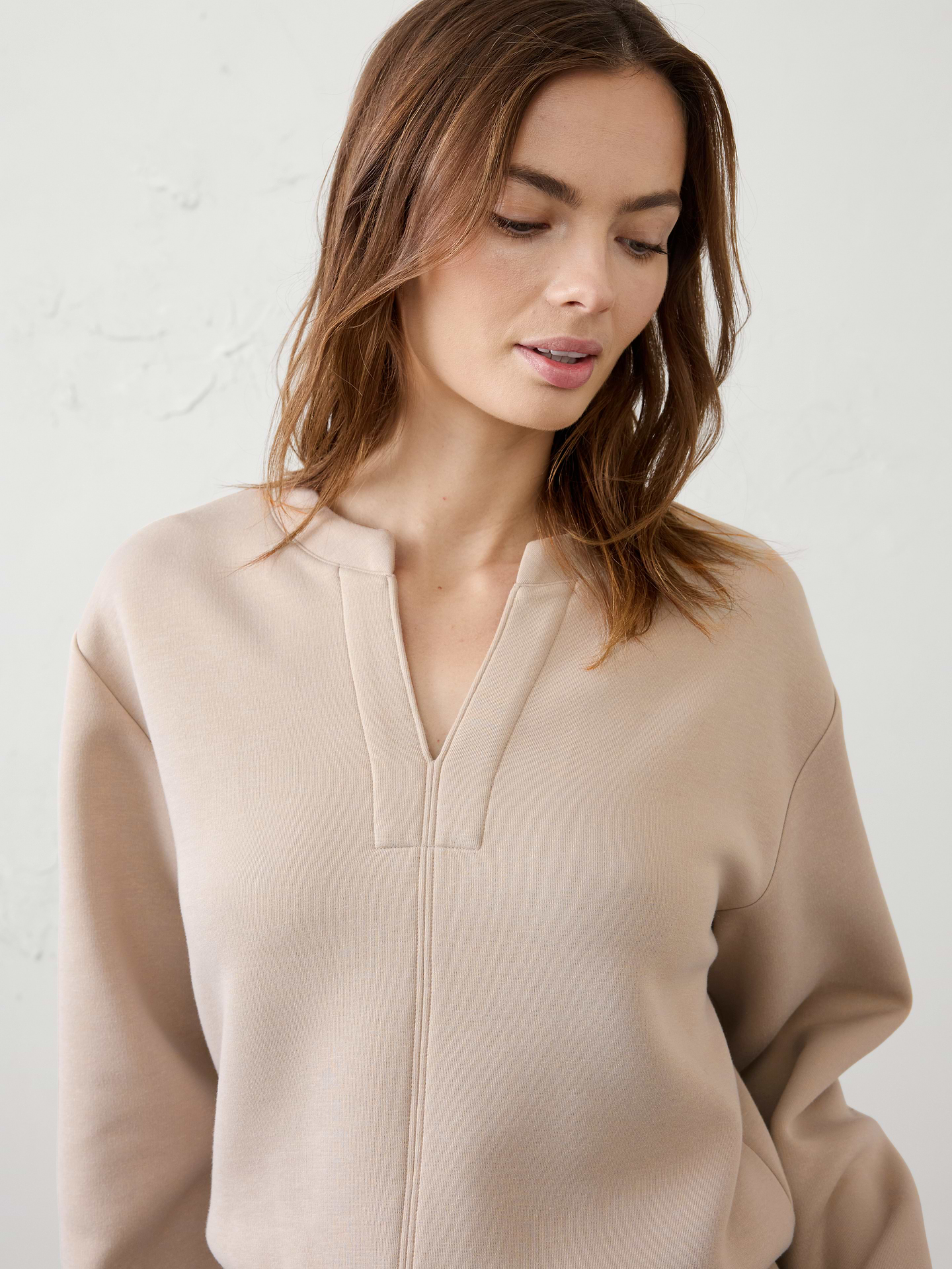 Image 3 of 4, Weekender Split-Neck Sweatshirt