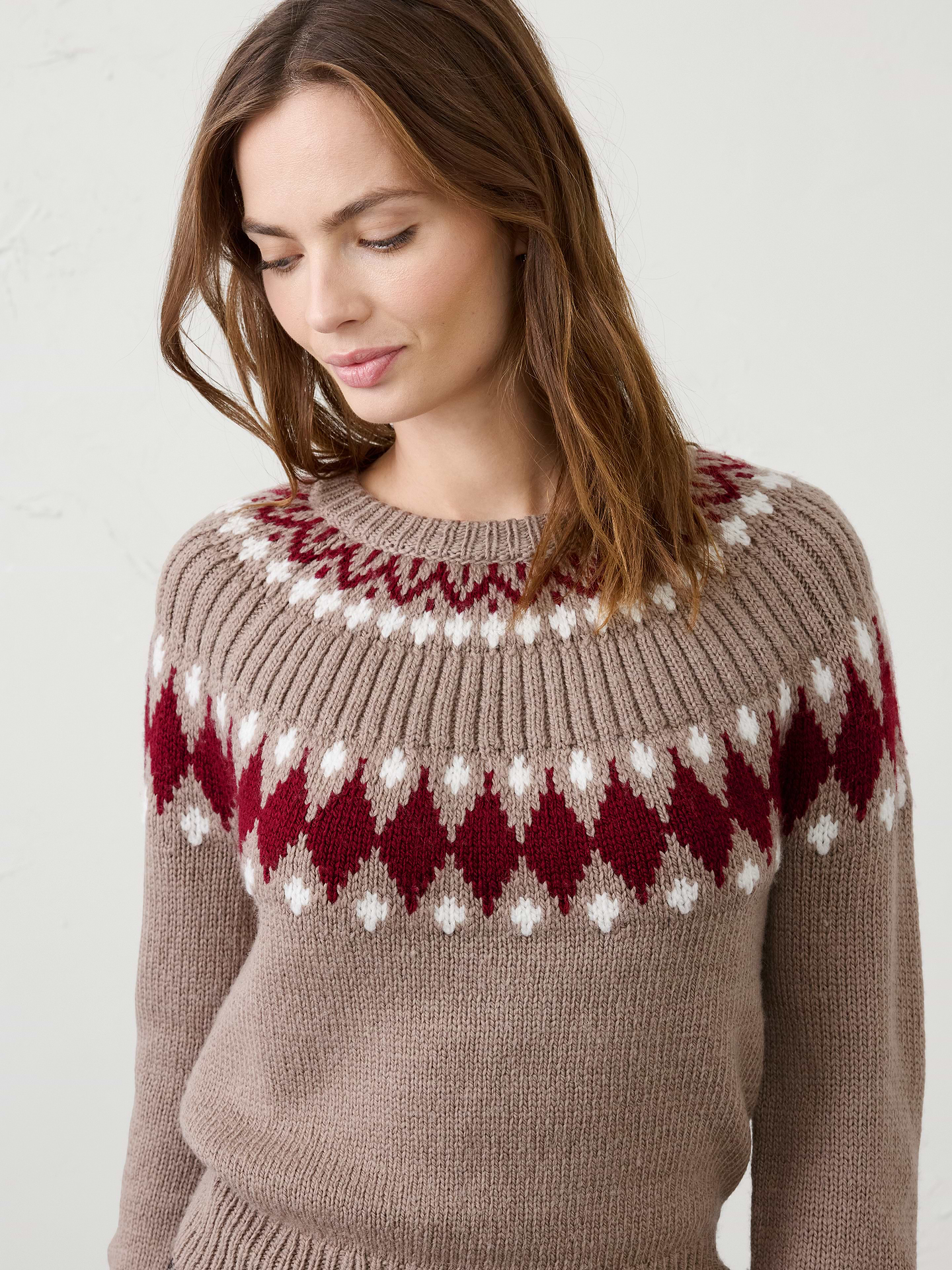 Image 3 of 3, Fair Isle Ribbed Sweater