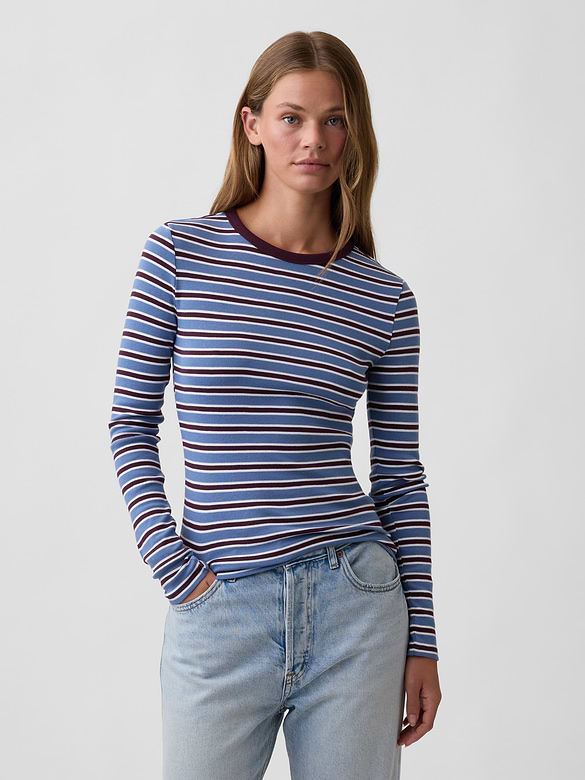 Modern Ribbed Crewneck T-Shirt