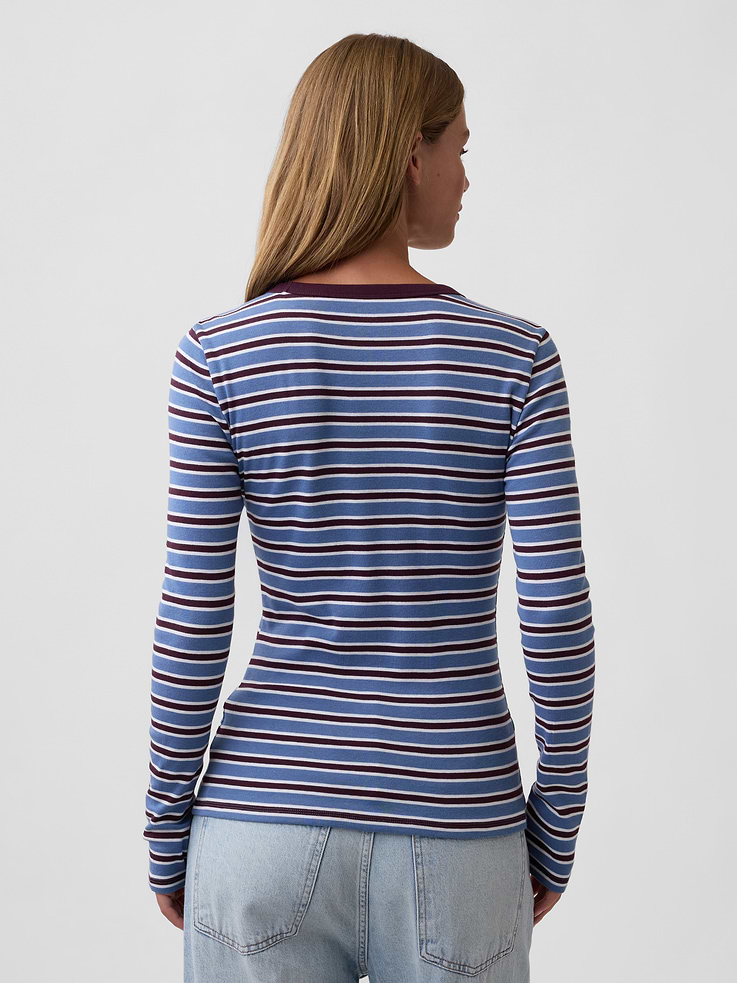 Image 2 of 5, Modern Ribbed Crewneck T-Shirt