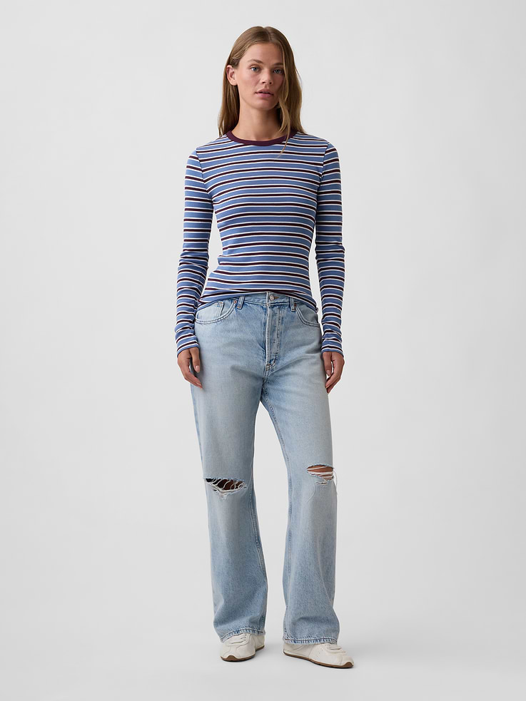 Image 3 of 5, Modern Ribbed Crewneck T-Shirt
