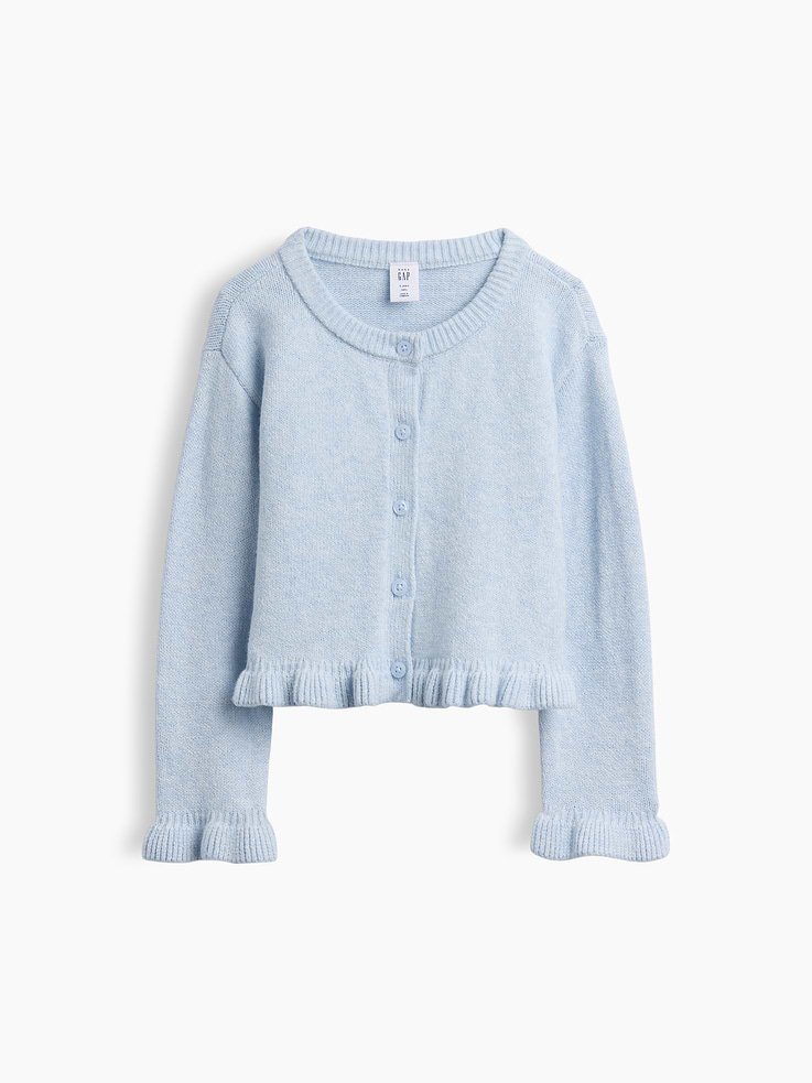 Image 2 of 4, Baby & Toddler CashSoft Ruffle Cardigan Sweater