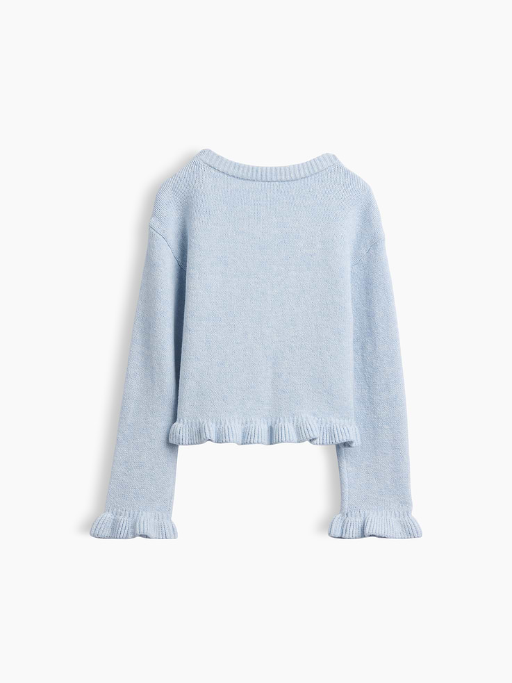 Image 3 of 4, Baby & Toddler CashSoft Ruffle Cardigan Sweater