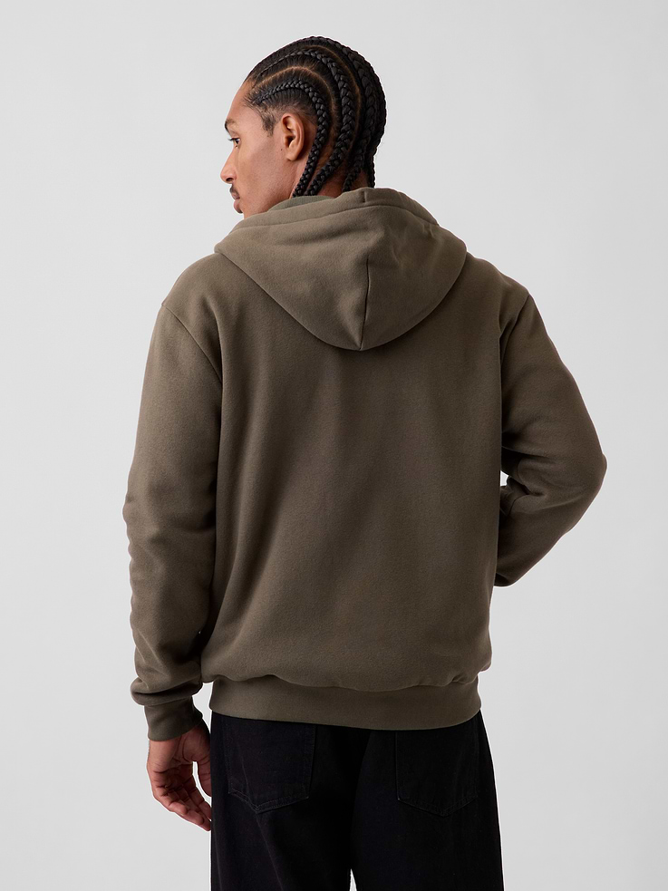 Image 3 of 5, VintageSoft Waffle-Lined Zip Hoodie