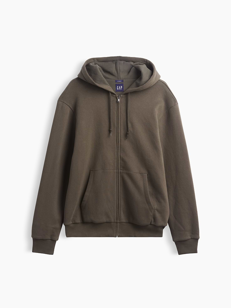 Image 5 of 5, VintageSoft Waffle-Lined Zip Hoodie