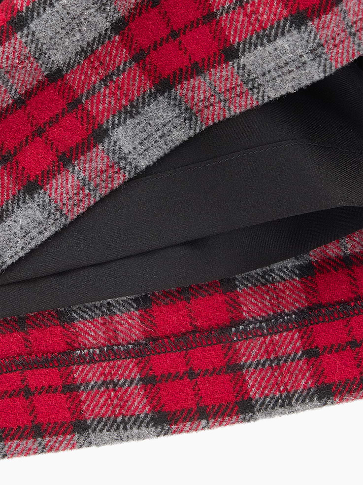 Image 4 of 6, Wool-Blend Plaid Belted Mini Skort