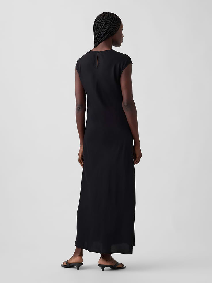 Image 2 of 5, Cap-Sleeve Maxi Slip Dress