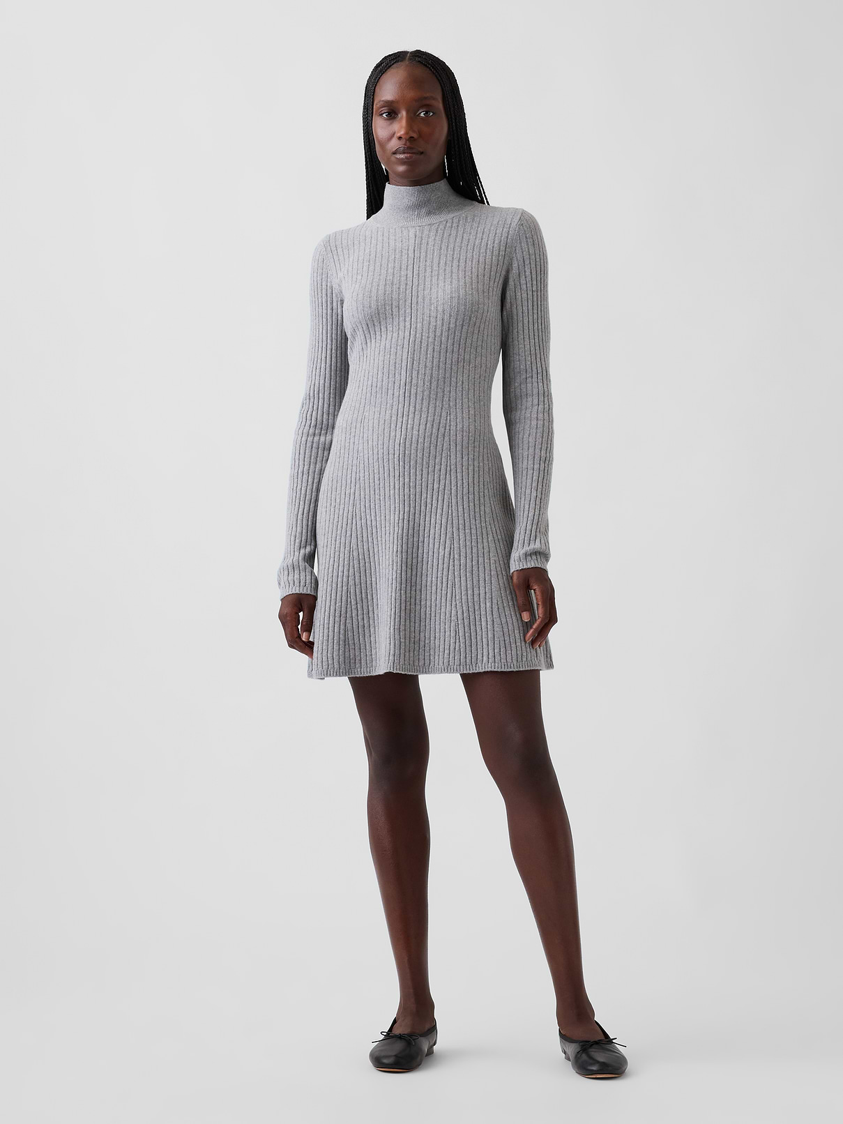 CashSoft Rib Turtleneck Sweater Mini Dress