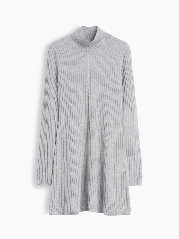 Image 5 of 5, CashSoft Rib Turtleneck Sweater Mini Dress