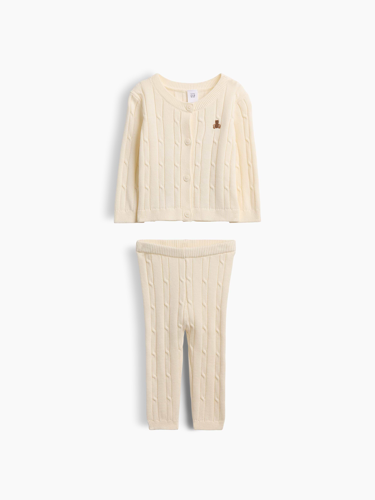 Baby Cable-Knit Cardigan Sweater Outfit Set