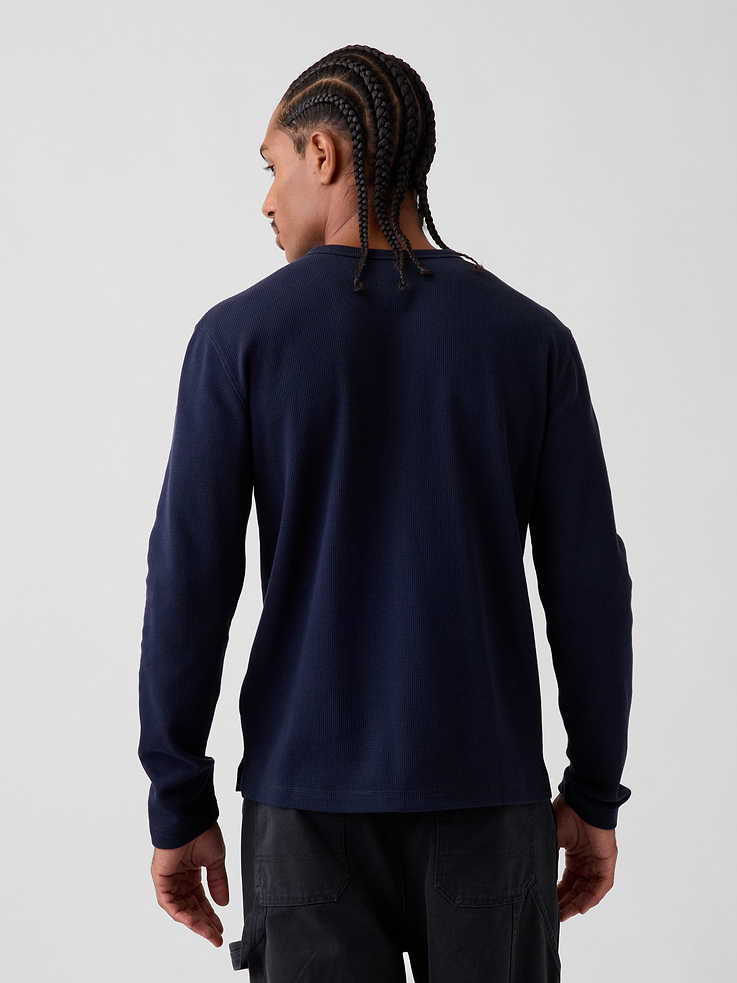 Image 3 of 5, Waffle Henley T-Shirt