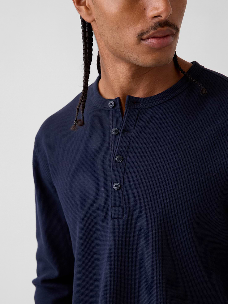 Image 4 of 5, Waffle Henley T-Shirt
