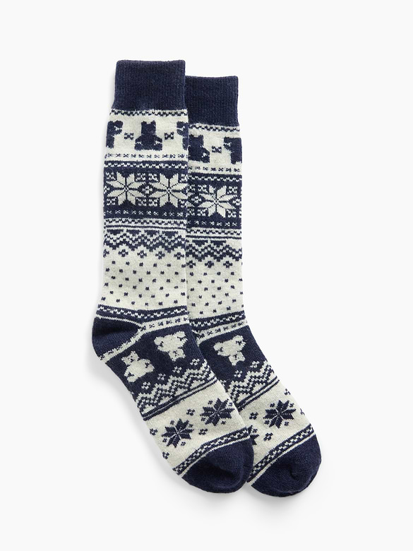 Wool-Blend Brannan Bear Fair Isle Crew Socks