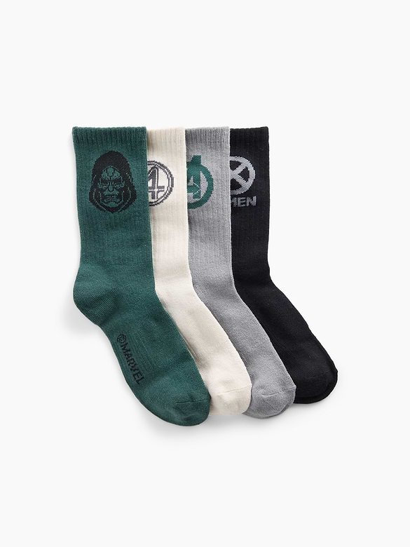 Kids Marvel Crew Socks (4-Pack)