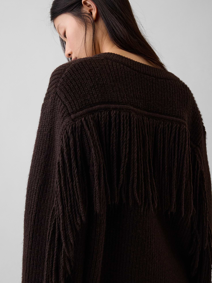 Image 4 de 5, Cardigan décontracté à franges