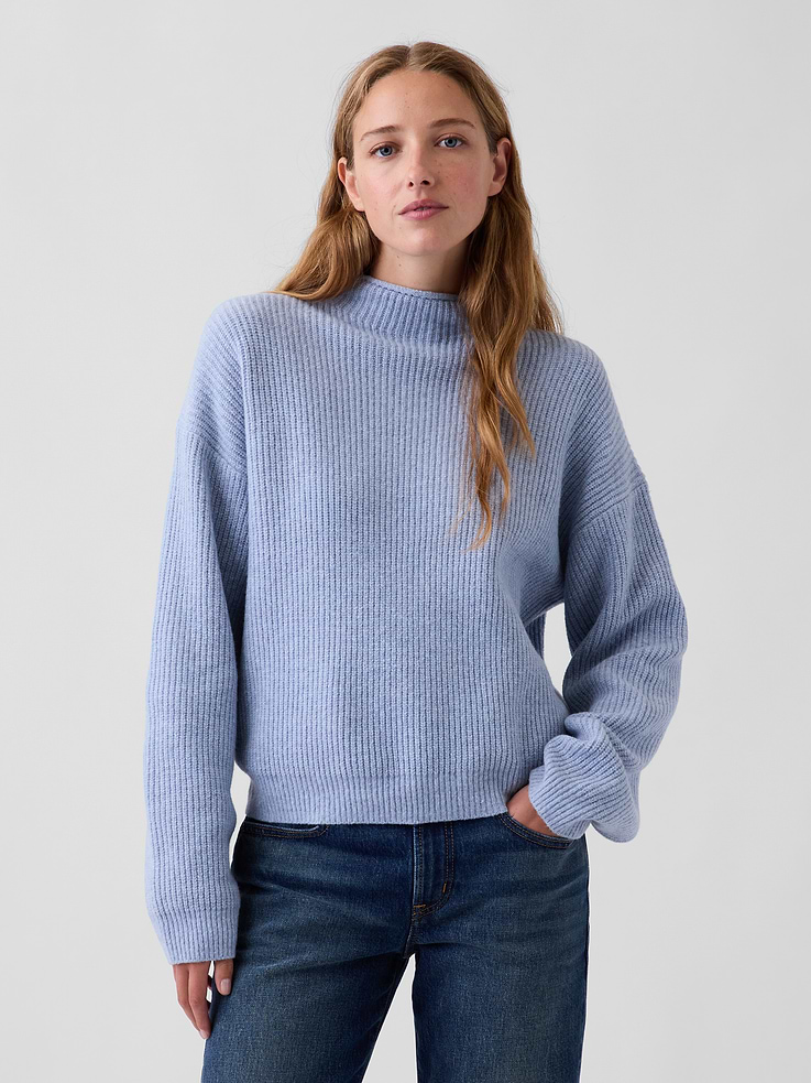 Image 1 of 5, Supersoft cotton-blend sweater. In an oversized fit and slightly cropped length., Rollneck., Long sleeves with drop shoulders., Product #1188295