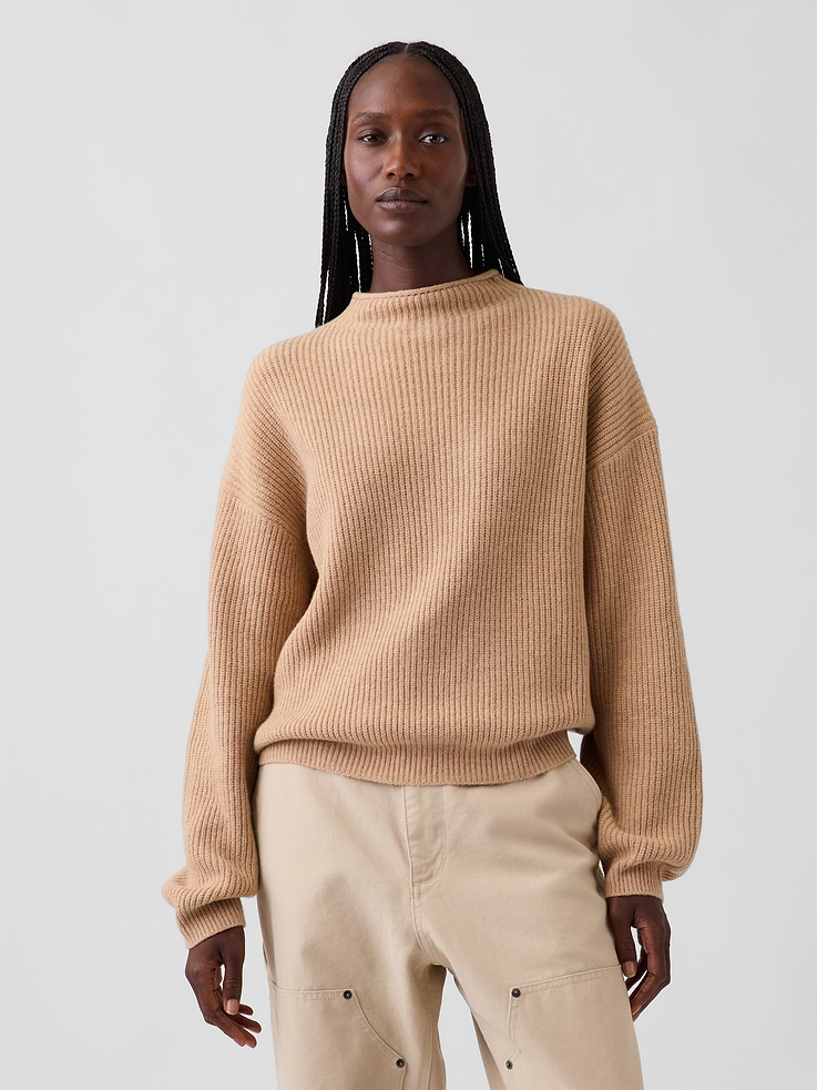 Image 1 of 5, Supersoft cotton-blend sweater. In an oversized fit and slightly cropped length., Rollneck., Long sleeves with drop shoulders., Product #1188295