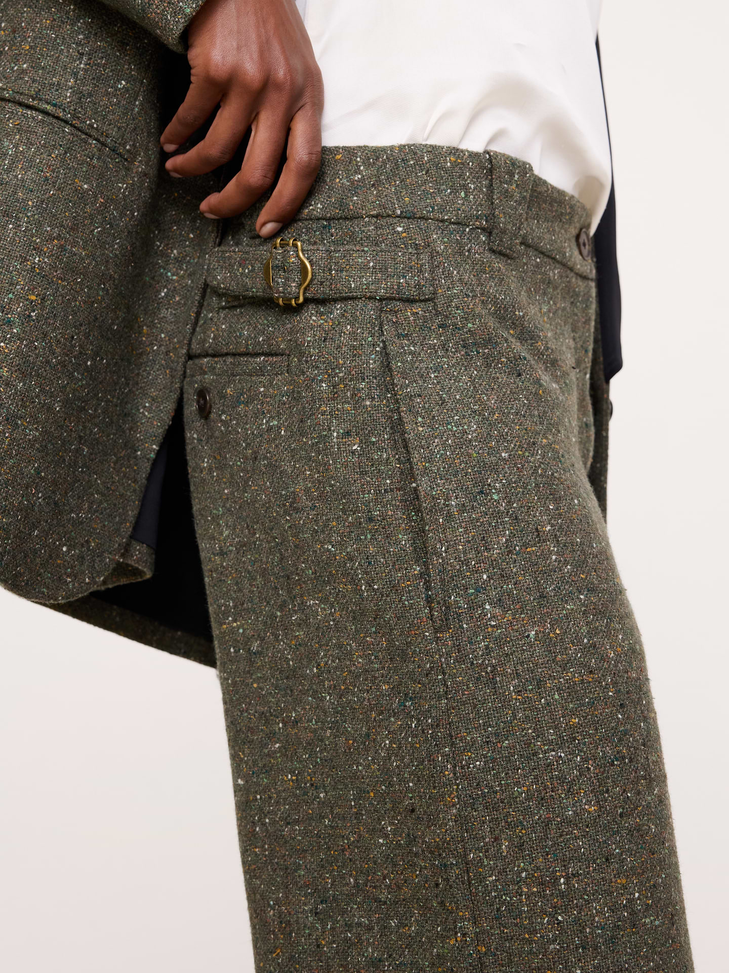 Image 5 de 6, Pantalon Boyfriend en donegal italien