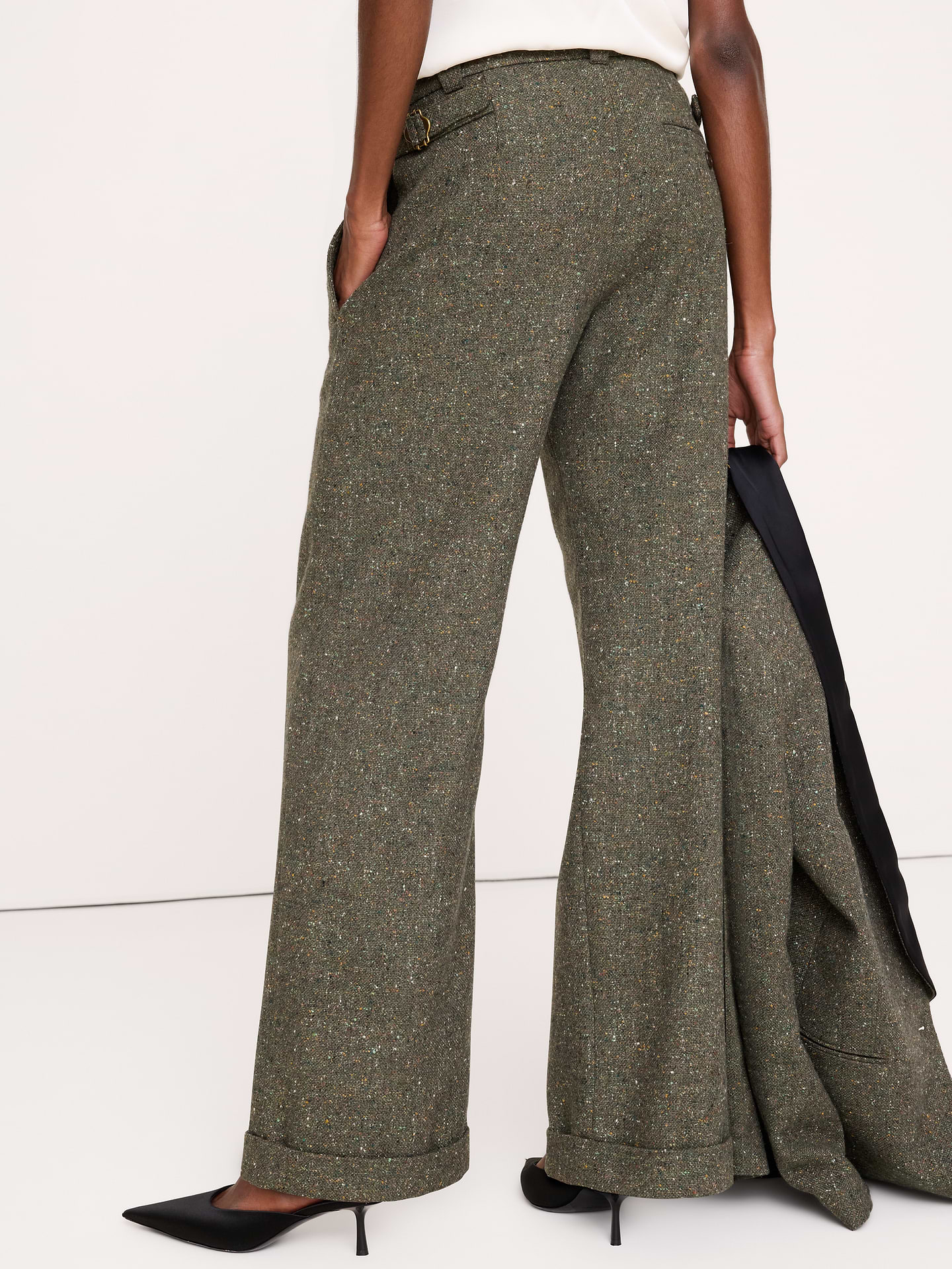 Image 3 de 6, Pantalon Boyfriend en donegal italien