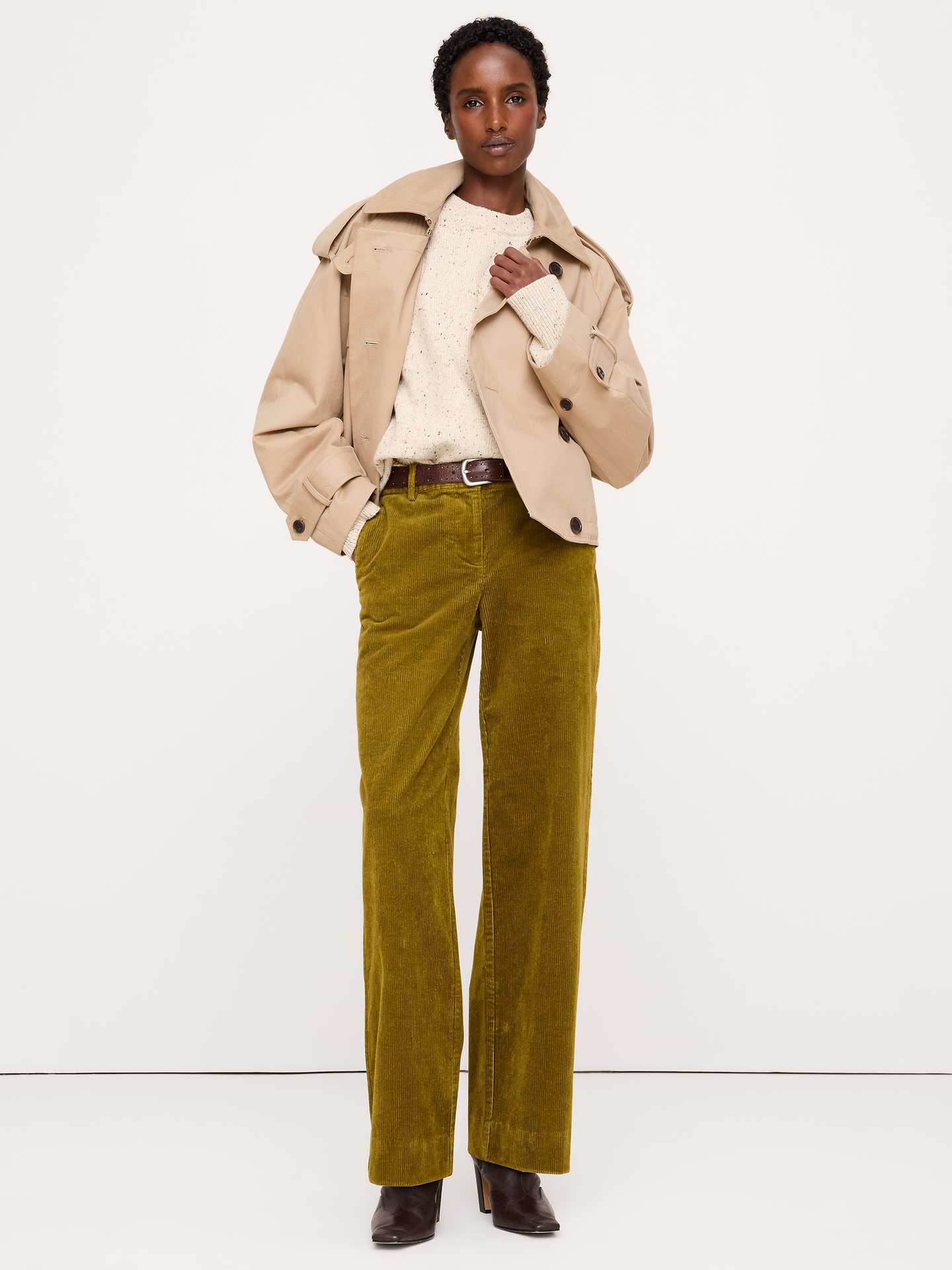 Image 1 of 8, Our go-anywhere, do-anything Everyday Pant, made from wide wale corduroy that's been specially washed for softness. Features utility pockets inspired by our archives. Dress them up, dress them down, wear them every day., Mid-Rise Wide-Leg Fit: Mid-rise. Relaxed through hip and thigh with a wide leg. Full length., Zip fly with hook-and-bar closure. Belt loops., Comfort elastic at back., Front and back pockets., Unlined., Product #1180265