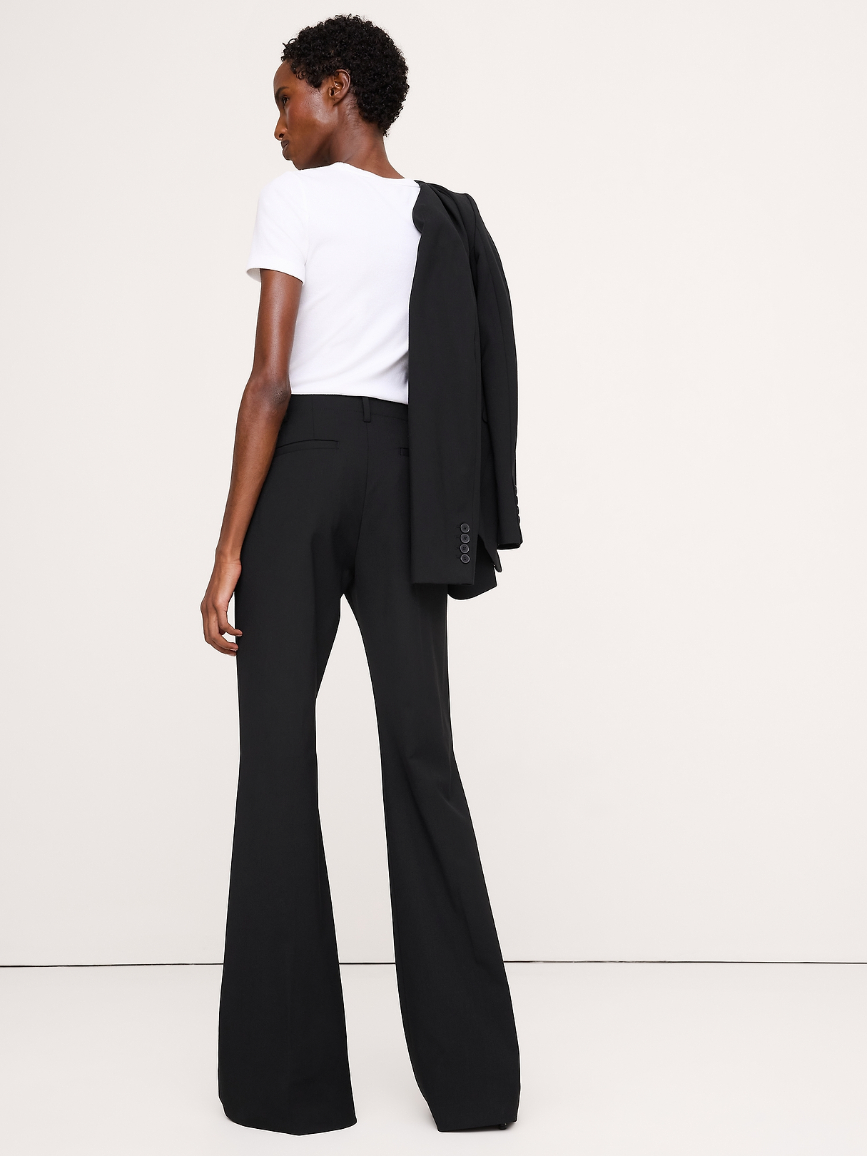Ultra High-Rise Flare Italian Lightweight Wool Pant | Banana Republic
