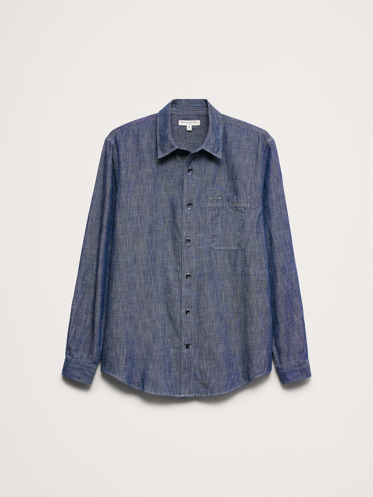 Image 3 of 7, Standard-Fit Chambray Shirt