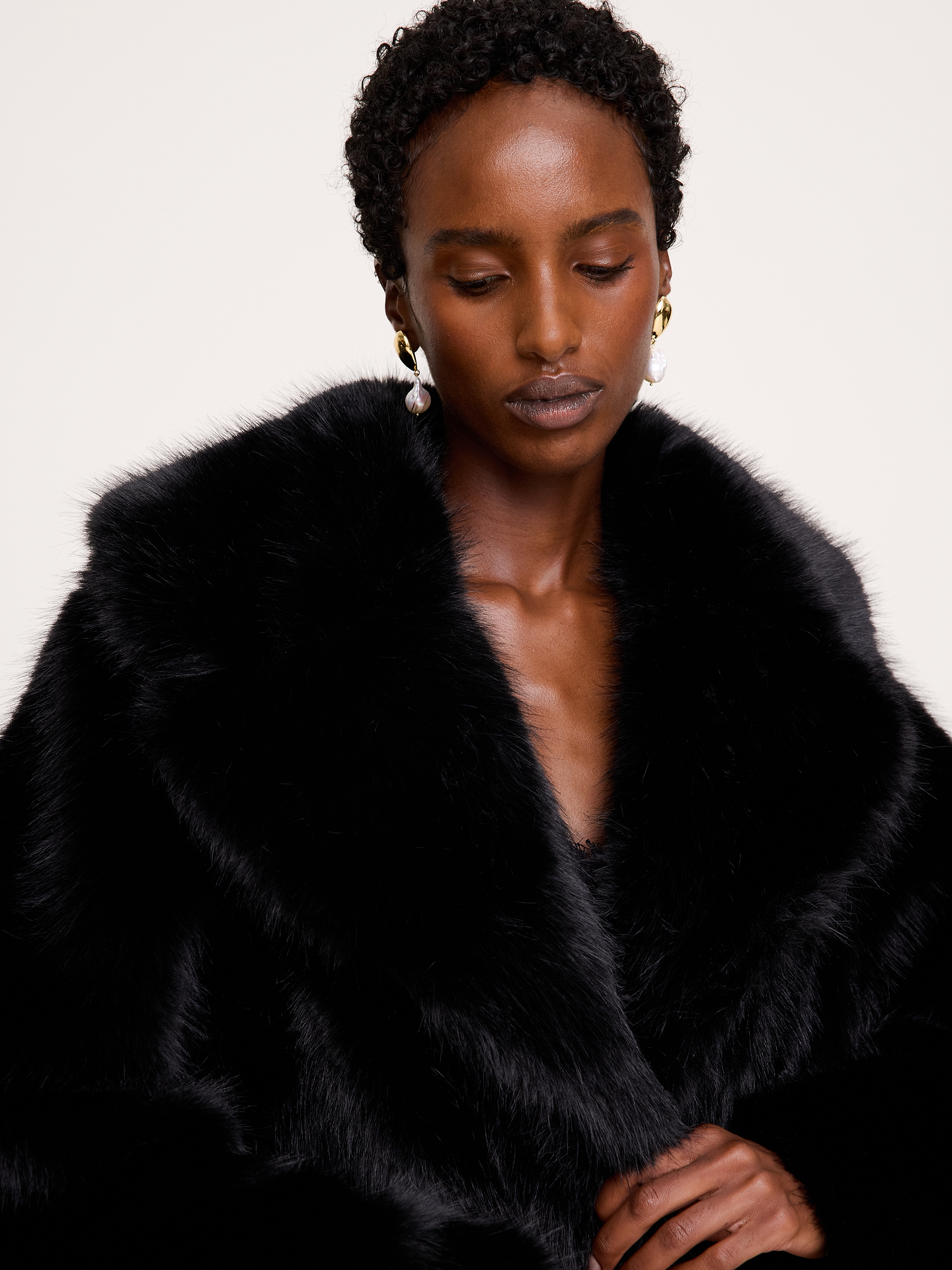 Image 4 of 8, Faux Fur Long Coat