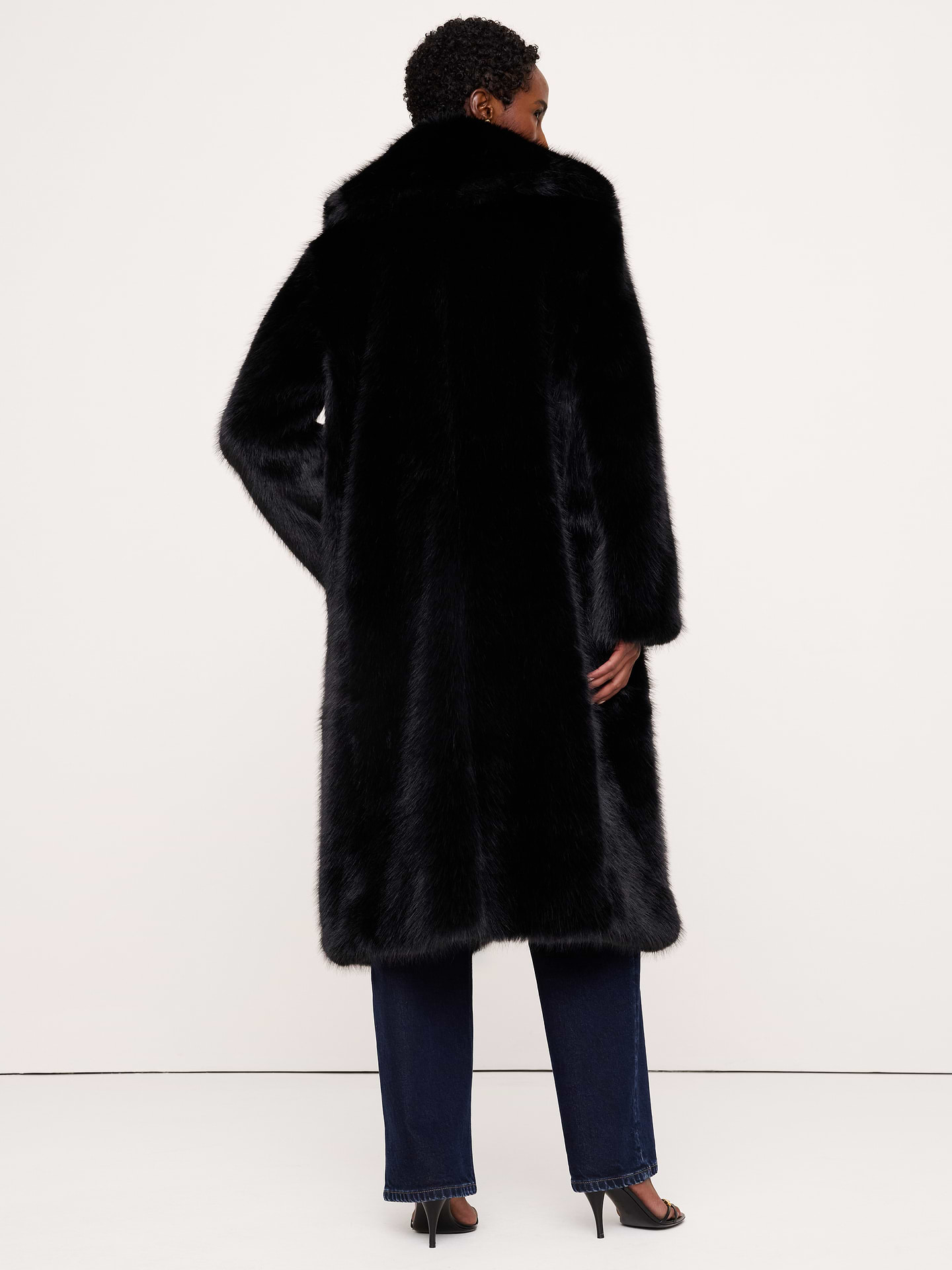 Image 3 of 8, Faux Fur Long Coat