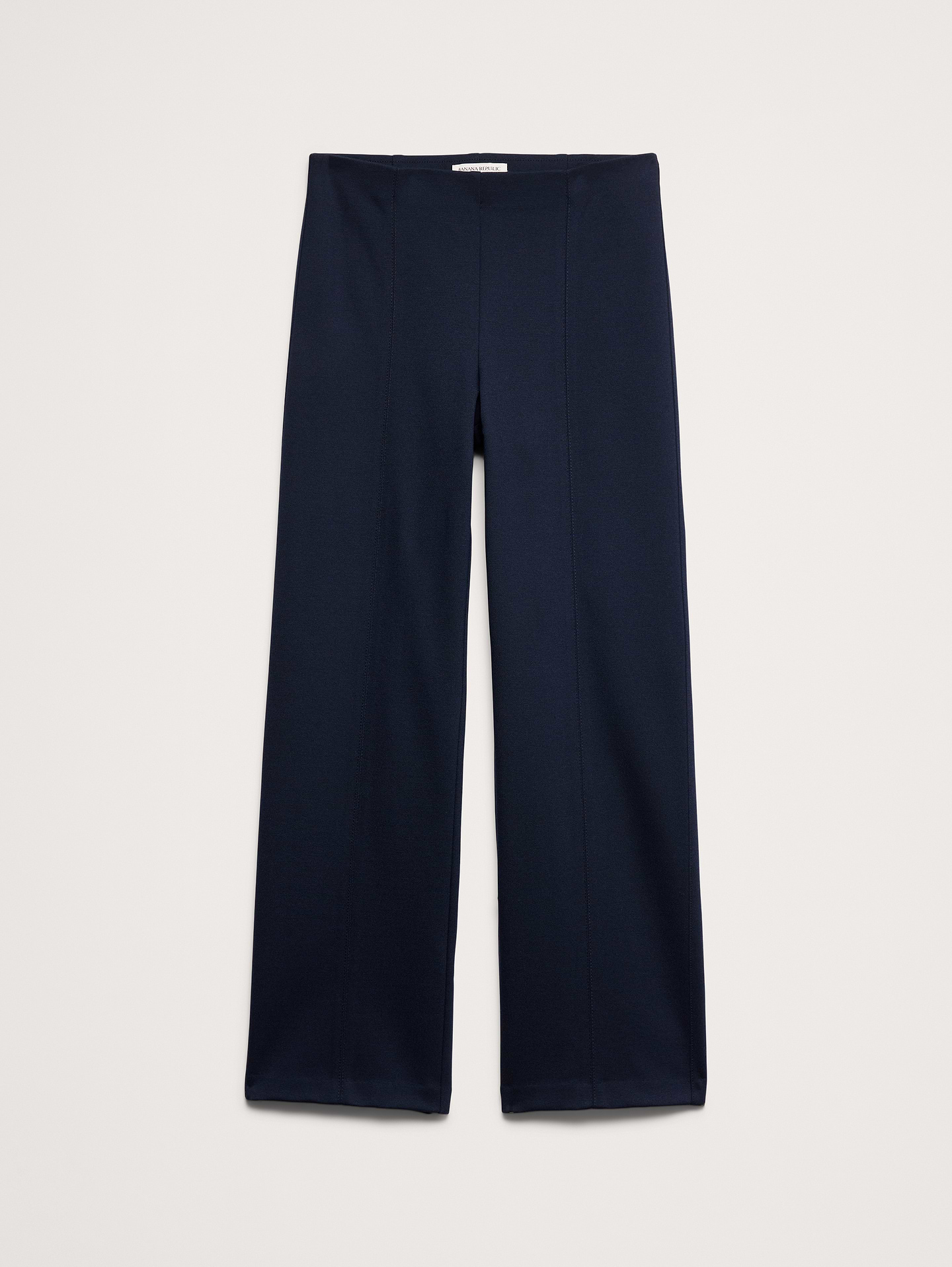 Image 4 de 8, Pantalon droit Tout-aller en tricot point de Rome longueur cheville