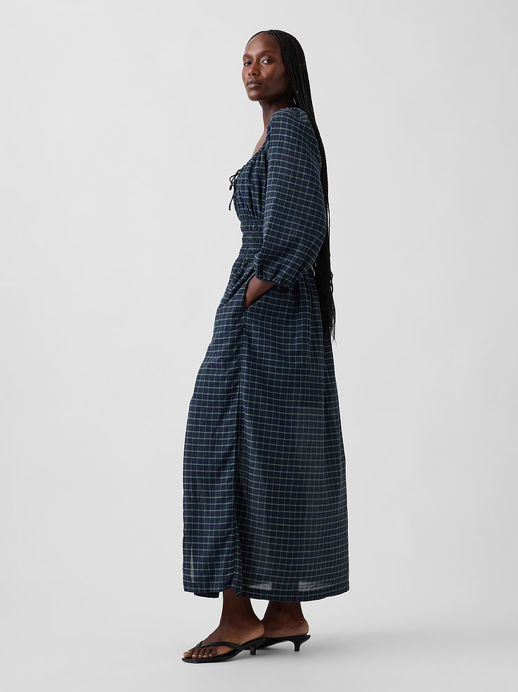 Image 3 of 5, Voile Smocked-Waist Maxi Dress
