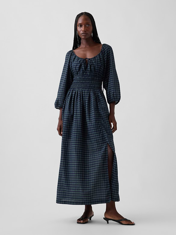 Voile Smocked-Waist Maxi Dress