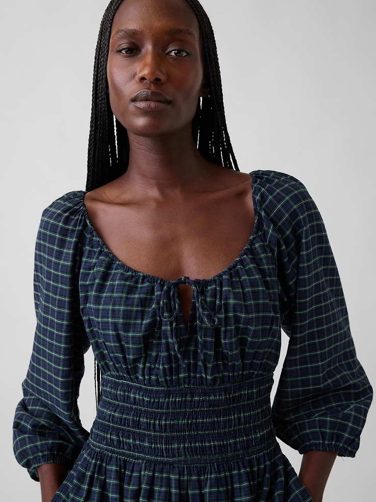 Image 4 of 5, Voile Smocked-Waist Maxi Dress