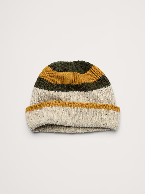 Italian Striped Wool-Blend Beanie
