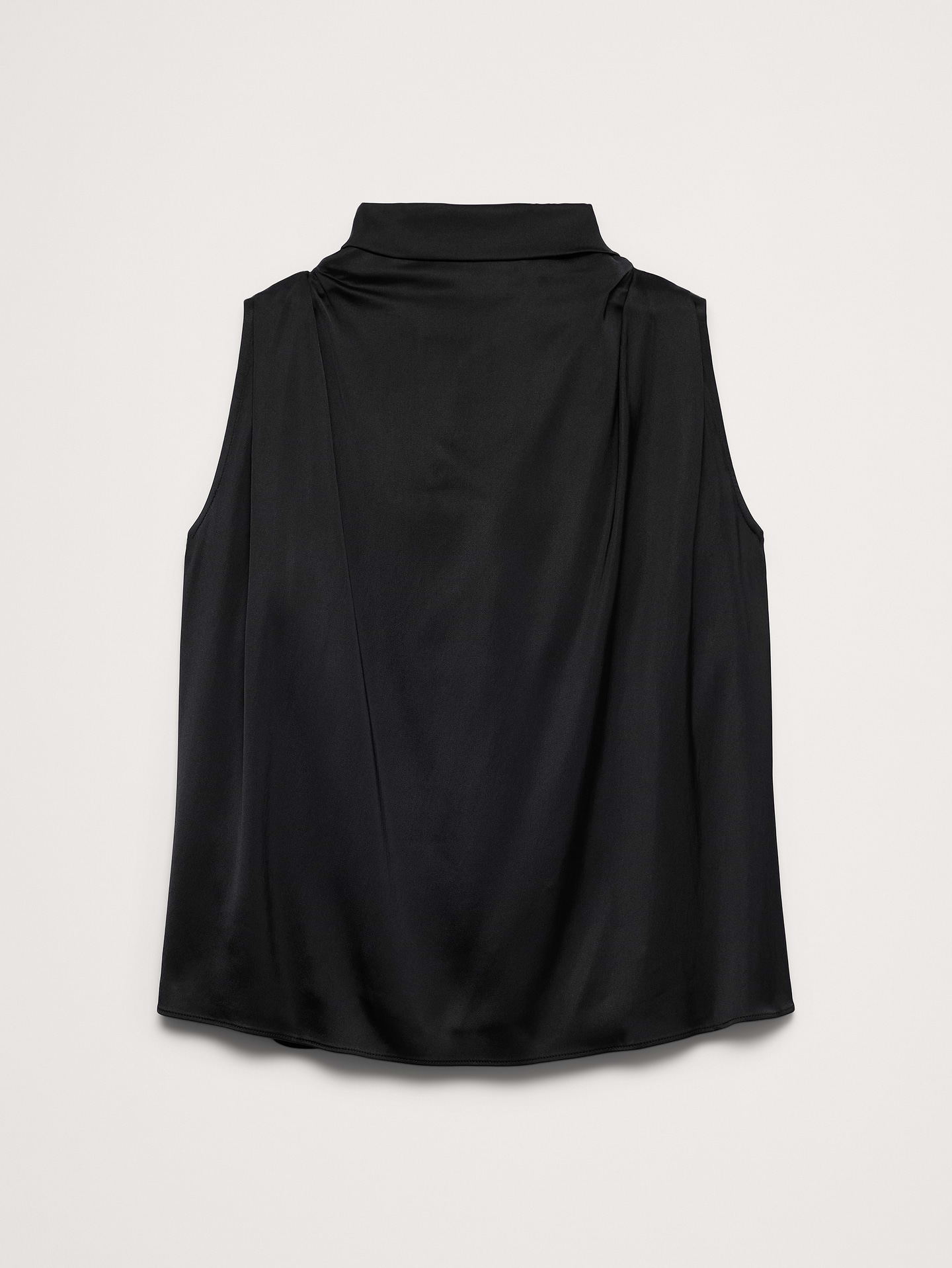 Image 5 of 8, Satin-Stretch Tie-Neck Top