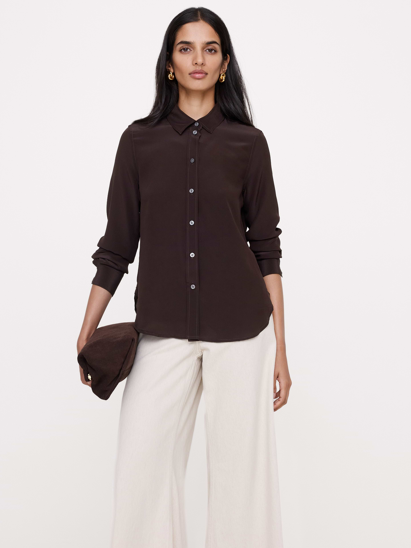 Image 3 of 3, Matte Silk Shirt