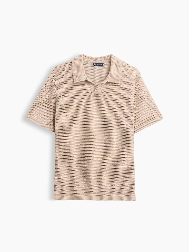 Image 5 of 5, Mesh Polo Sweater Shirt
