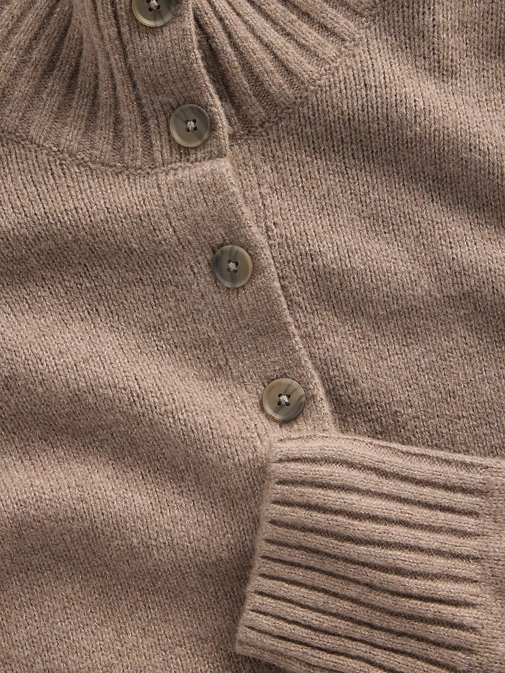Image 2 of 3, CashSoft Mockneck Cardigan Sweater