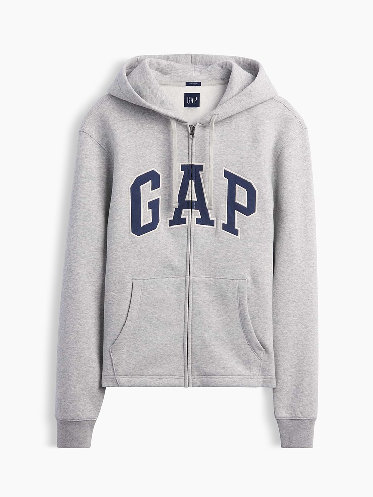 Image 5 of 5, VintageSoft Relaxed Zip Logo Hoodie