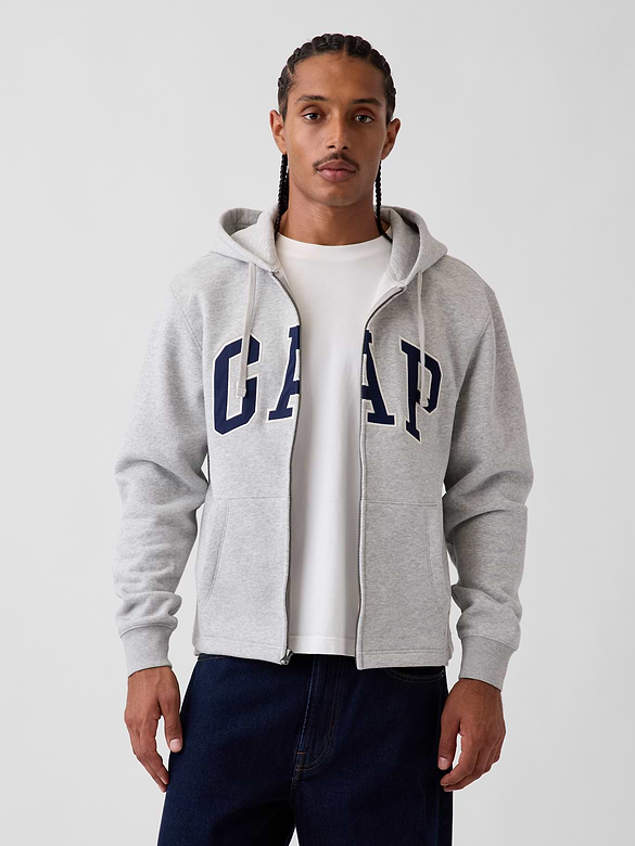 VintageSoft Relaxed Zip Logo Hoodie
