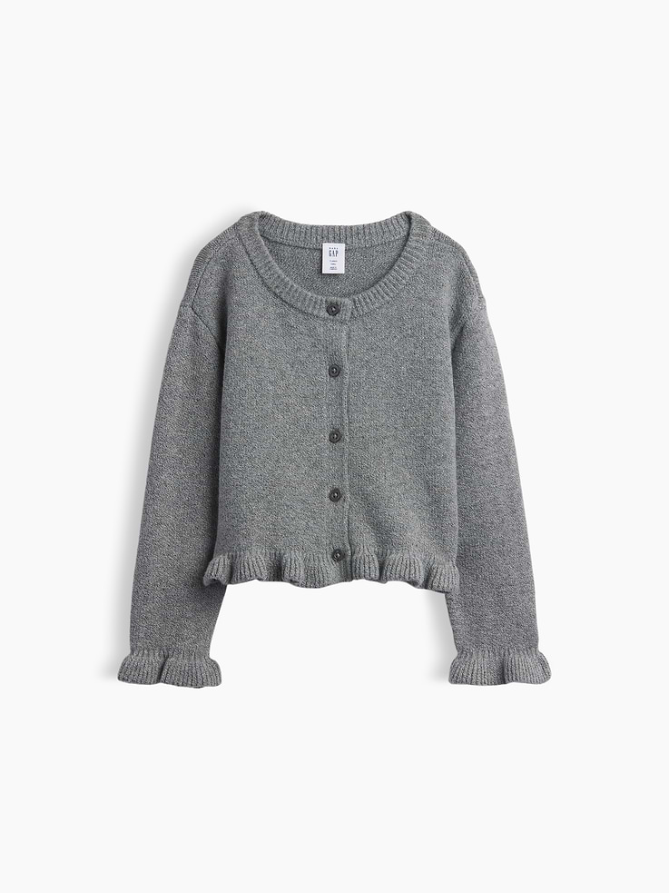 Image 2 of 4, Baby & Toddler CashSoft Ruffle Cardigan Sweater