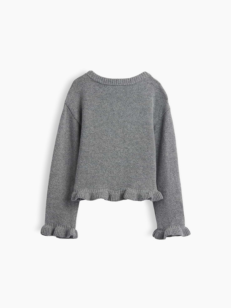 Image 3 of 4, Baby & Toddler CashSoft Ruffle Cardigan Sweater