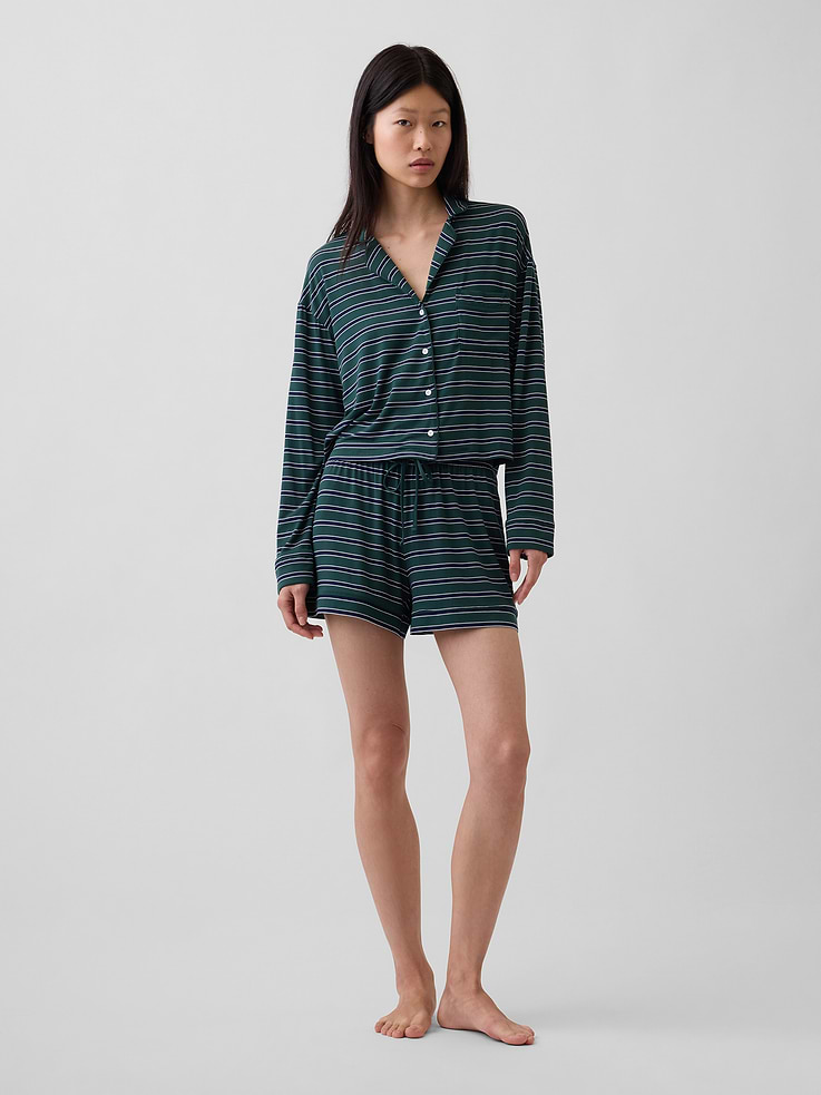 Image 2 of 5, SoftMade Modal Crop PJ Top