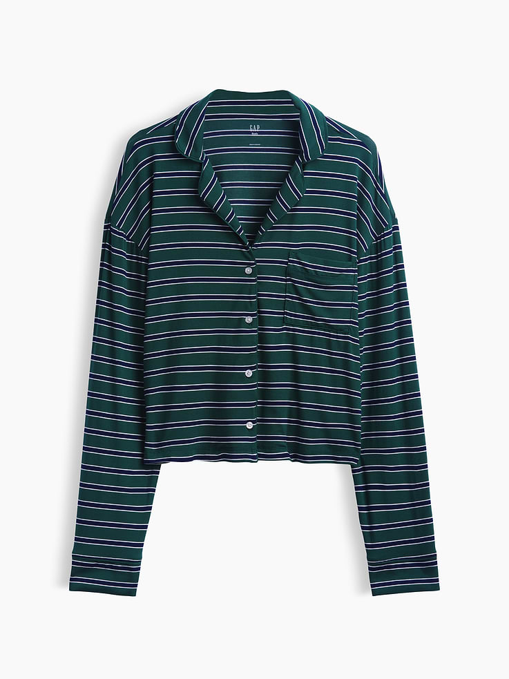 Image 5 of 5, SoftMade Modal Crop PJ Top