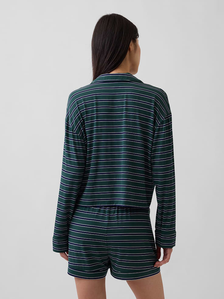 Image 3 of 5, SoftMade Modal Crop PJ Top