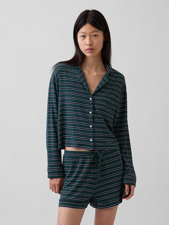 SoftMade Modal Crop PJ Top